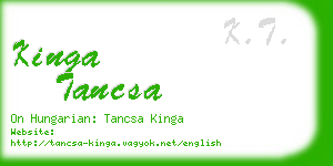 kinga tancsa business card